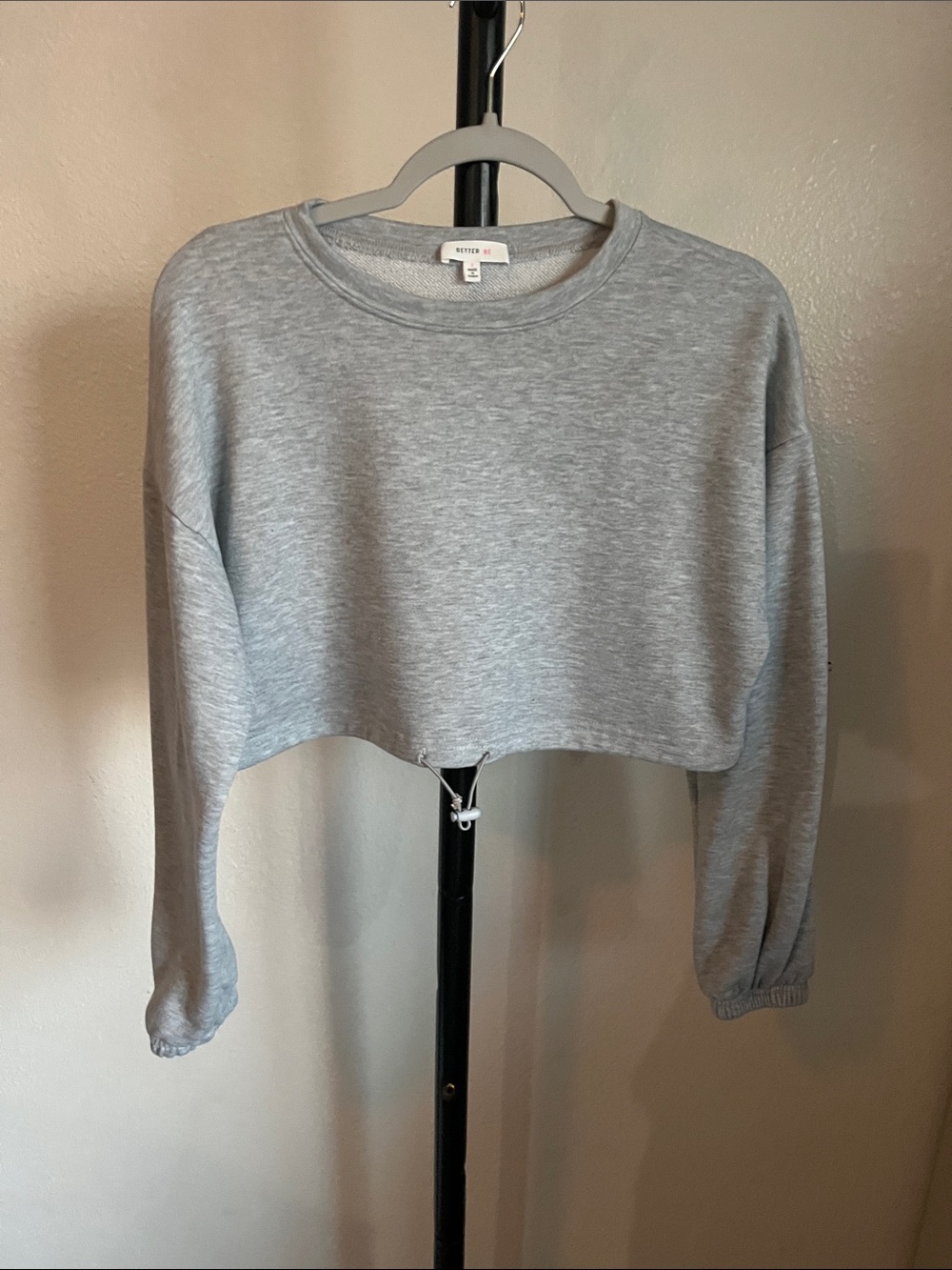 Better Be Heather Gray Cropped Crewneck Sweatshirt
